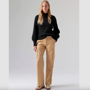 SANCTUARY Pants Size 34 NEW Reissue Cargo Pant Pockets Tan Khaki Straight Leg